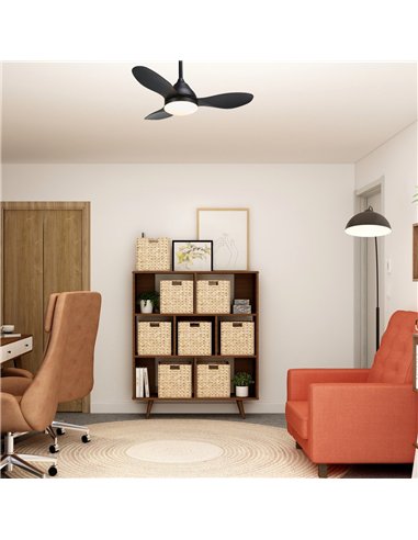 Ventilador LED Stel Mini Negro 20W 1900Lm CCT Dim