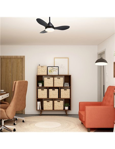 Ventilador LED Stel Mini Negro 20W 1900Lm CCT Dim