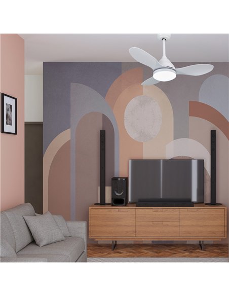 Ventilador LED Stel Mini Blanco 20W 1900Lm CCT Dim