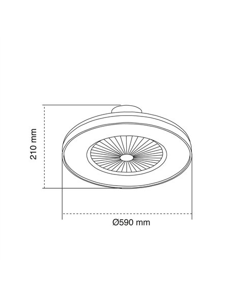 Ventilador DC Chama 40W 2800lm CCT-DIMM