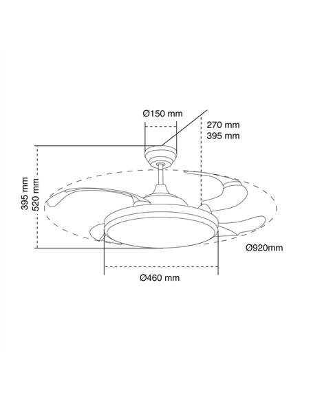 Ventilador DC Camel LED 36W