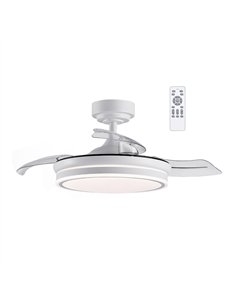 Ventilador LED aspas plegables Moss Mini Blanco 35W 3900 Lm CCT 2