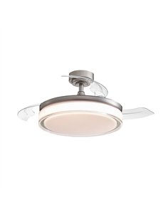 Ventilador LED aspas retráctiles Aneto Níquel 45W 4900 Lm CCT