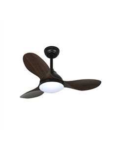 Ventilador LED Stel Mini Negro+Madera 20W 1900Lm CCT Dim