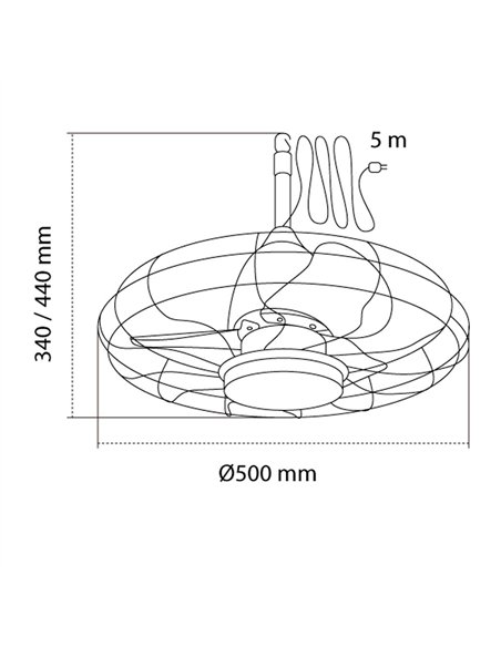 Ventilador LED Freshfan Negro IP65 20W 2000Lm CCT Dim