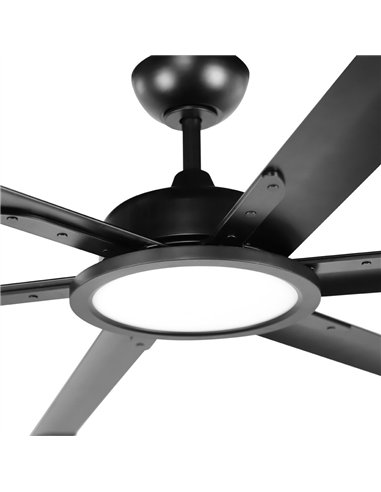 Ventilador de techo LED BigBen L Negro 20W 2000Lm. CCT Dim