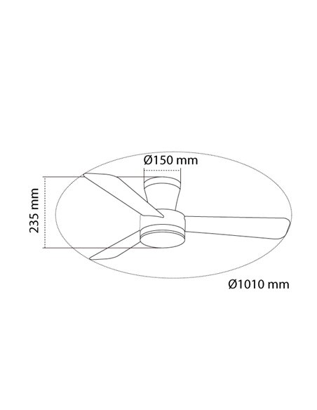 Ventilador LED Benda 3 Negro 28W 2800Lm CCT Dim