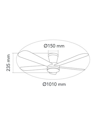 Ventilador LED Benda 5 Blanco 28W 2800Lm CCT Dim
