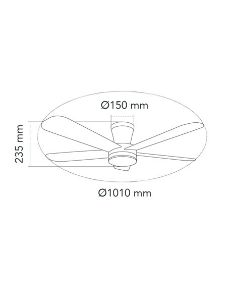 Ventilador LED Benda 5 Blanco 28W 2800Lm CCT Dim