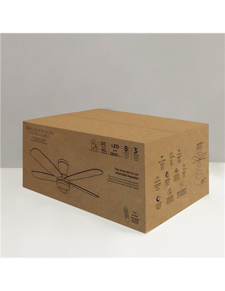 Ventilador LED Benda 5 Blanco 28W 2800Lm CCT Dim
