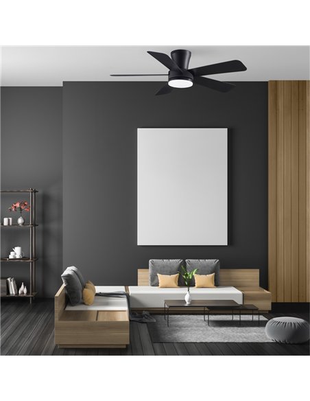 Ventilador LED Benda 5 Negro 28W 2800Lm CCT Dim