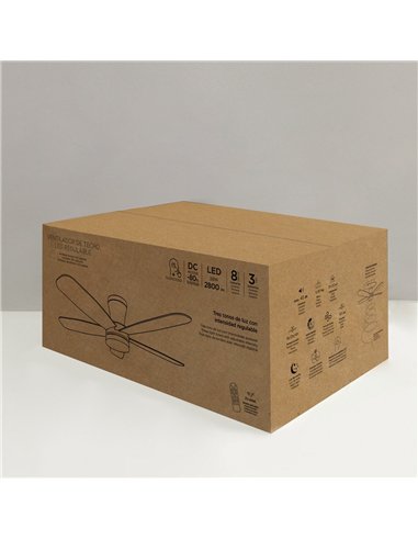 Ventilador LED Benda 5 Negro 28W 2800Lm CCT Dim