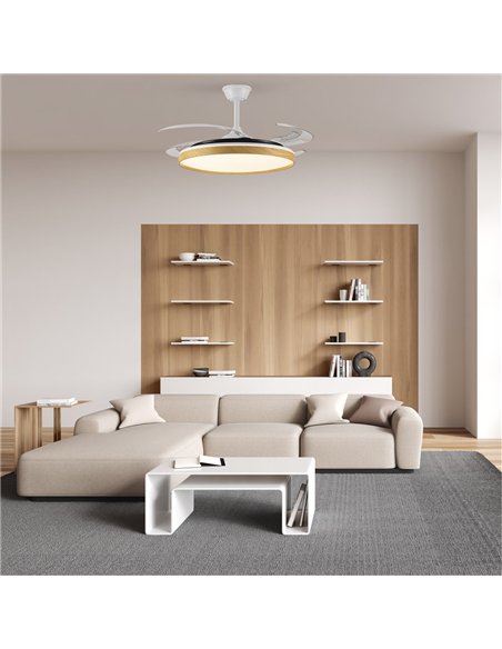 Ventilador LED aspas plegables Panam L 80W 8000Lm CCT