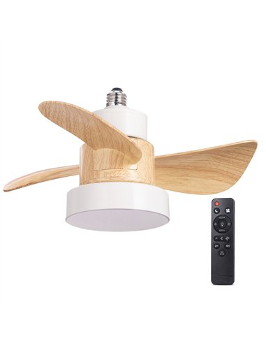 Ventilador LED Bayad Blanco+Haya 15W 1400Lm CCT Dim