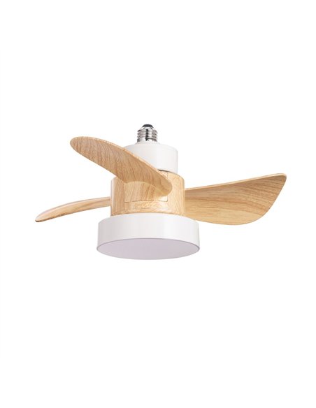 Ventilador LED Bayad Blanco+Haya 15W 1400Lm CCT Dim