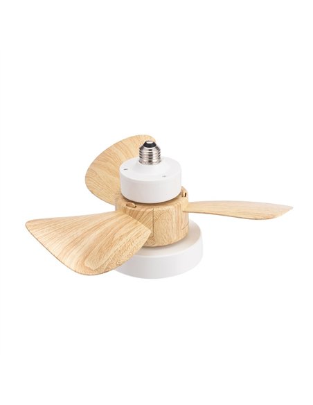 Ventilador LED Bayad Blanco+Haya 15W 1400Lm CCT Dim