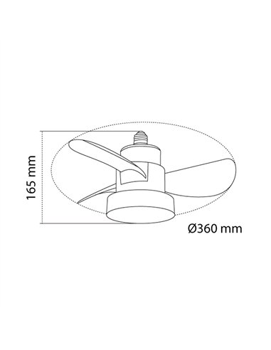 Ventilador LED Bayad Blanco+Haya 15W 1400Lm CCT Dim