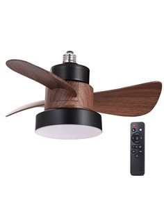 Ventilador LED Bayad Negro+Roble 15W 1400Lm CCT Dim