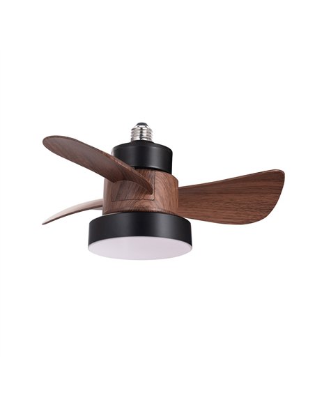Ventilador LED Bayad Negro+Roble 15W 1400Lm CCT Dim