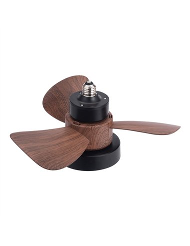 Ventilador LED Bayad Negro+Roble 15W 1400Lm CCT Dim