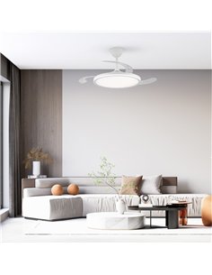 Ventilador LED aspas retráctiles Astor 45+9W 5565Lm CCT Dim 2