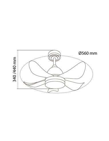 Ventilador de techo LED Baby 24+7W 3080Lm CCT