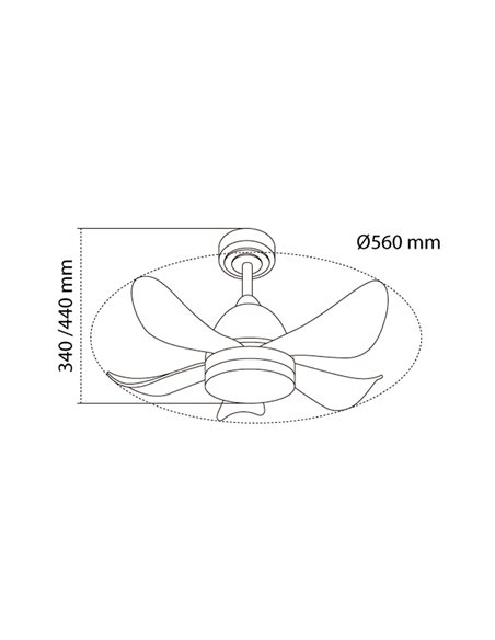 Ventilador de techo LED Baby 24+7W 3080Lm CCT
