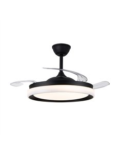 Ventilador LED aspas retráctiles Brisa Eco Negro 45W 4400Lm CCT