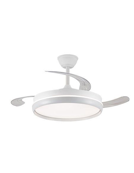 Ventilador LED aspas retráctiles Charly Evo 72W 7920Lm CCT Dim Smart