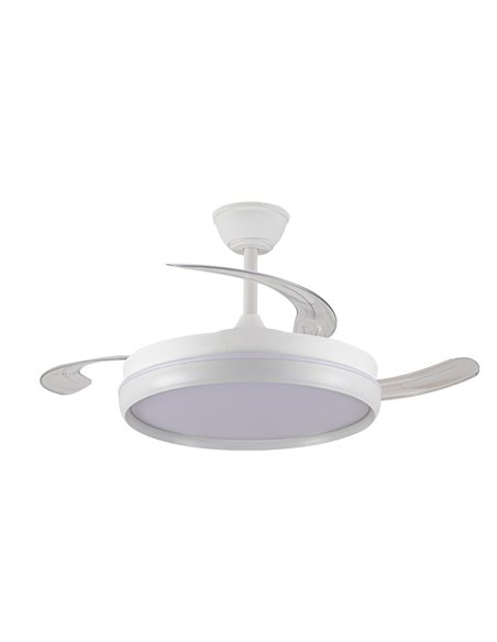 Ventilador LED aspas retráctiles Charly Evo 72W 7920Lm CCT Dim Smart