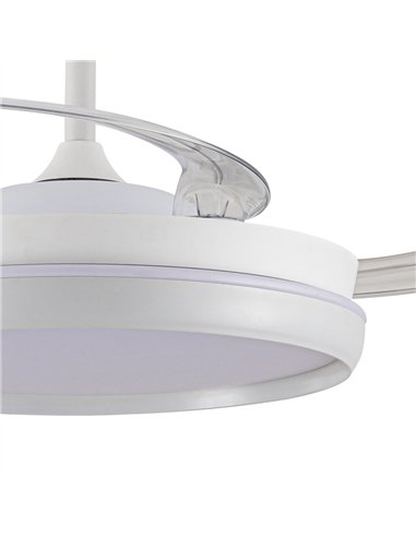 Ventilador LED aspas retráctiles Charly Evo 72W 7920Lm CCT Dim Smart