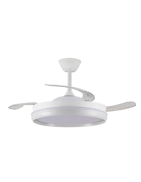 Ventilador LED aspas retráctiles Charly Evo 72W 7920Lm CCT Dim Smart