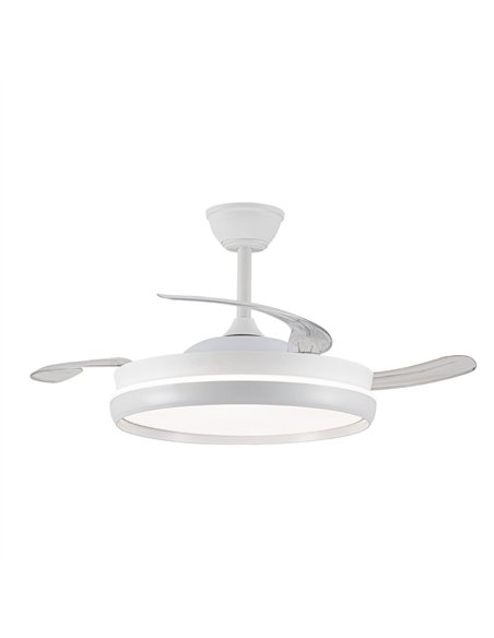 Ventilador LED aspas retráctiles Charly Evo 72W 7920Lm CCT Dim Smart