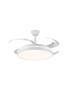 Ventilador LED aspas retráctiles Charly L 80W 9000Lm CCT Dim
