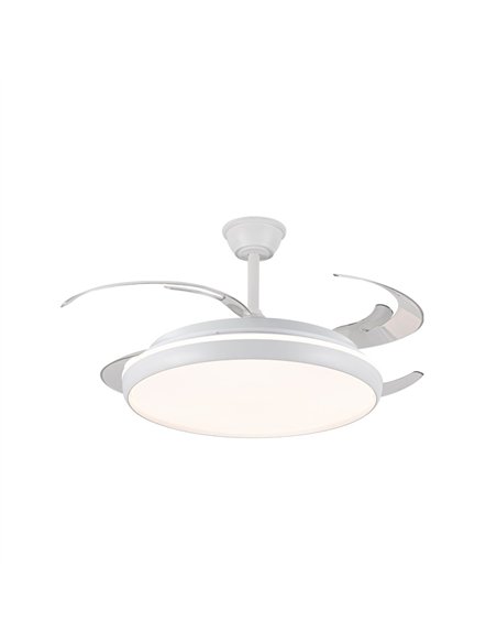 Ventilador LED aspas retráctiles Charly L 80W 9000Lm CCT Dim