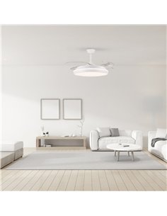 Ventilador LED aspas retráctiles Charly L 80W 9000Lm CCT Dim 2