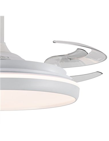 Ventilador LED aspas retráctiles Charly L 80W 9000Lm CCT Dim