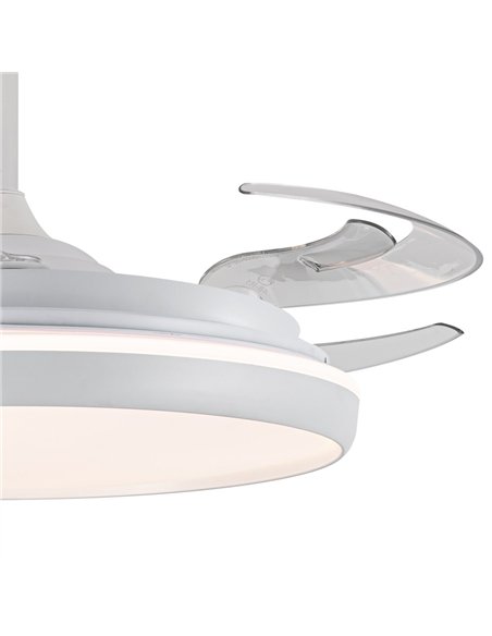 Ventilador LED aspas retráctiles Charly L 80W 9000Lm CCT Dim