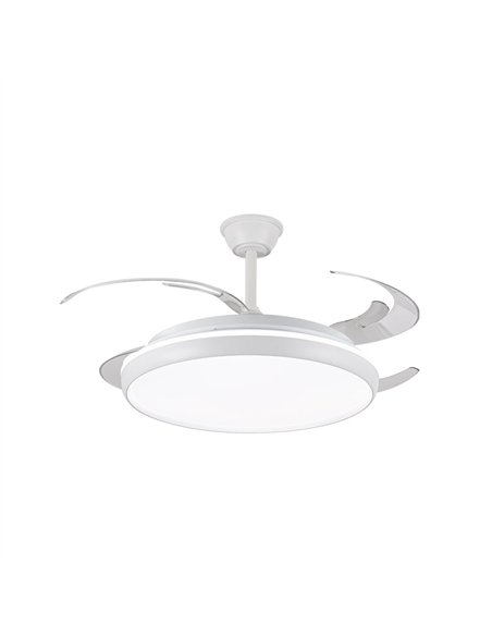 Ventilador LED aspas retráctiles Charly L 80W 9000Lm CCT Dim
