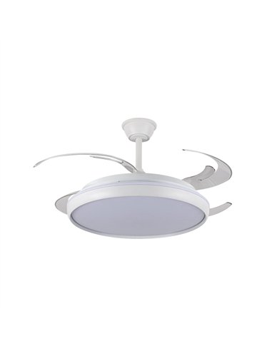 Ventilador LED aspas retráctiles Charly L 80W 9000Lm CCT Dim