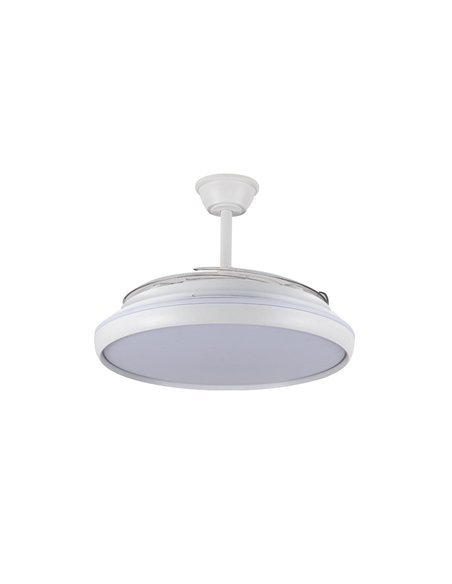 Ventilador LED aspas retráctiles Charly L 80W 9000Lm CCT Dim