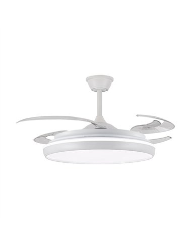 Ventilador LED aspas retráctiles Charly L 80W 9000Lm CCT Dim