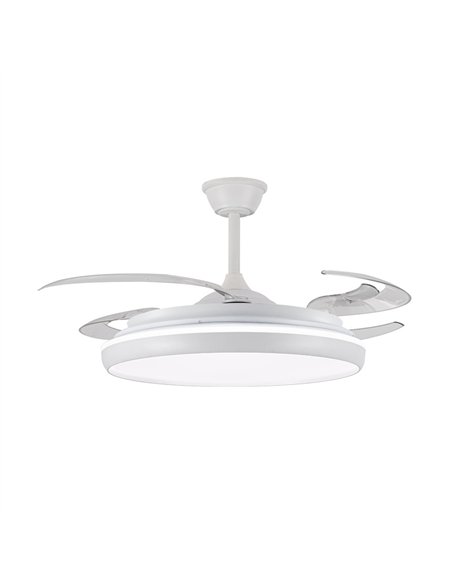 Ventilador LED aspas retráctiles Charly L 80W 9000Lm CCT Dim