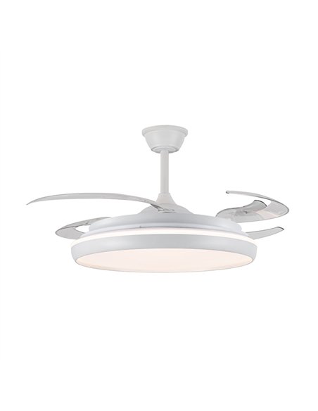 Ventilador LED aspas retráctiles Charly L 80W 9000Lm CCT Dim