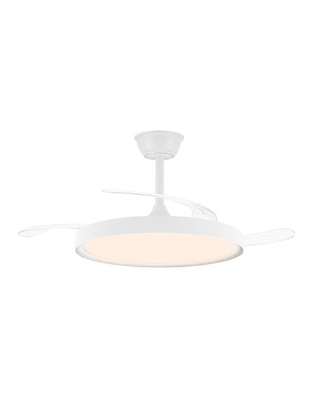Ventilador LED aspas retráctiles Polaris Blanco 43W 4430Lm CCT Dim