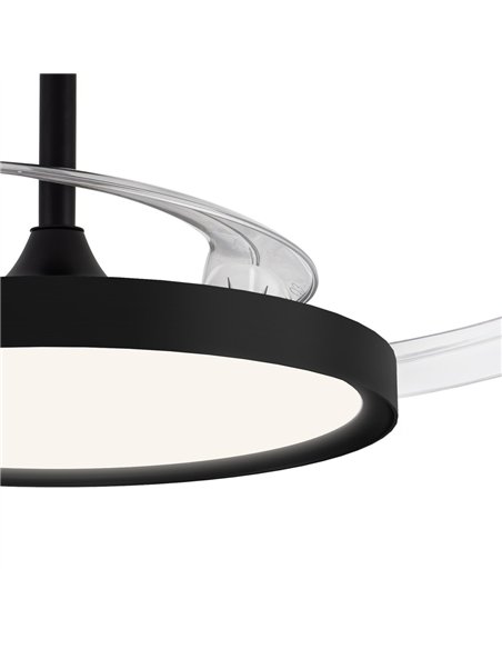 Ventilador LED aspas retráctiles Polaris Negro 43W 4430Lm CCT Dim