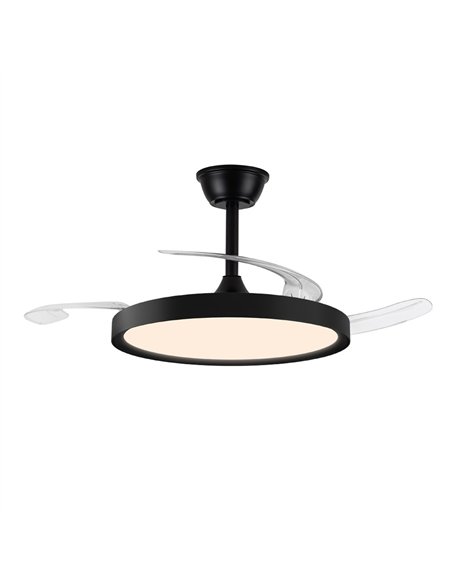 Ventilador LED aspas retráctiles Polaris Negro 43W 4430Lm CCT Dim