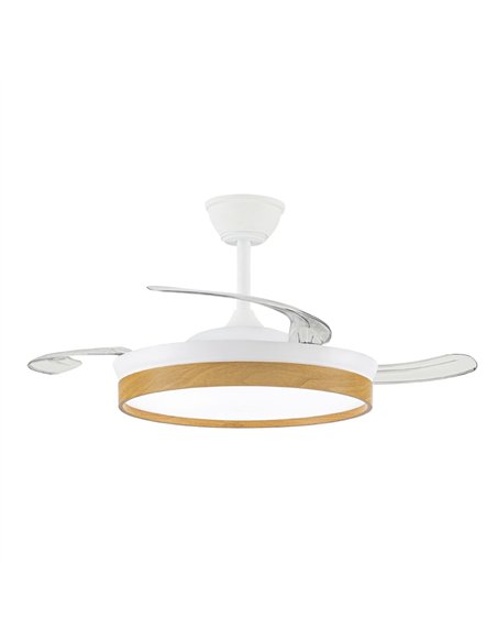 Ventilador LED aspas retráctiles Paneco 45W 4400Lm CCT Dim