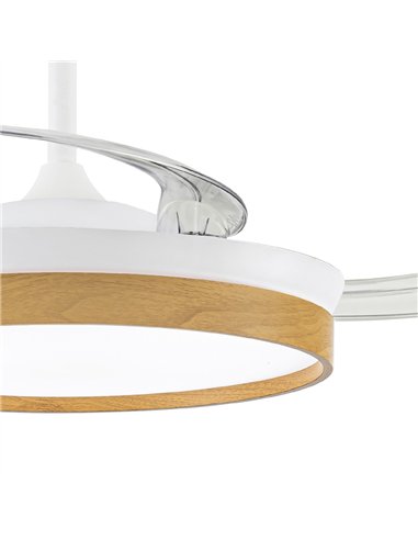 Ventilador LED aspas retráctiles Paneco 45W 4400Lm CCT Dim