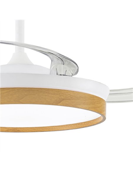 Ventilador LED aspas retráctiles Paneco 45W 4400Lm CCT Dim